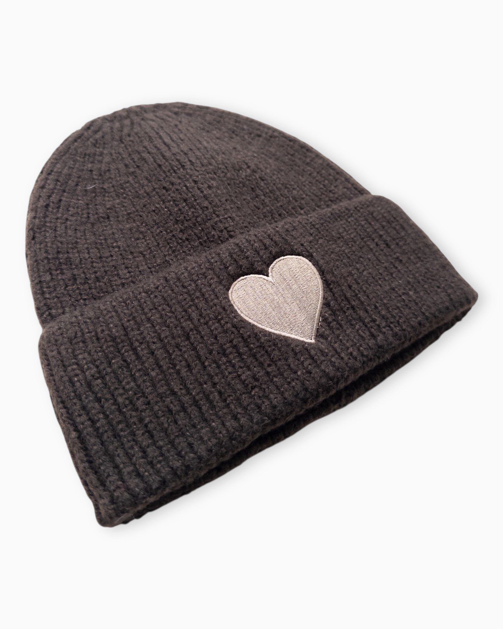 Mütze Herz dunkelbraun
