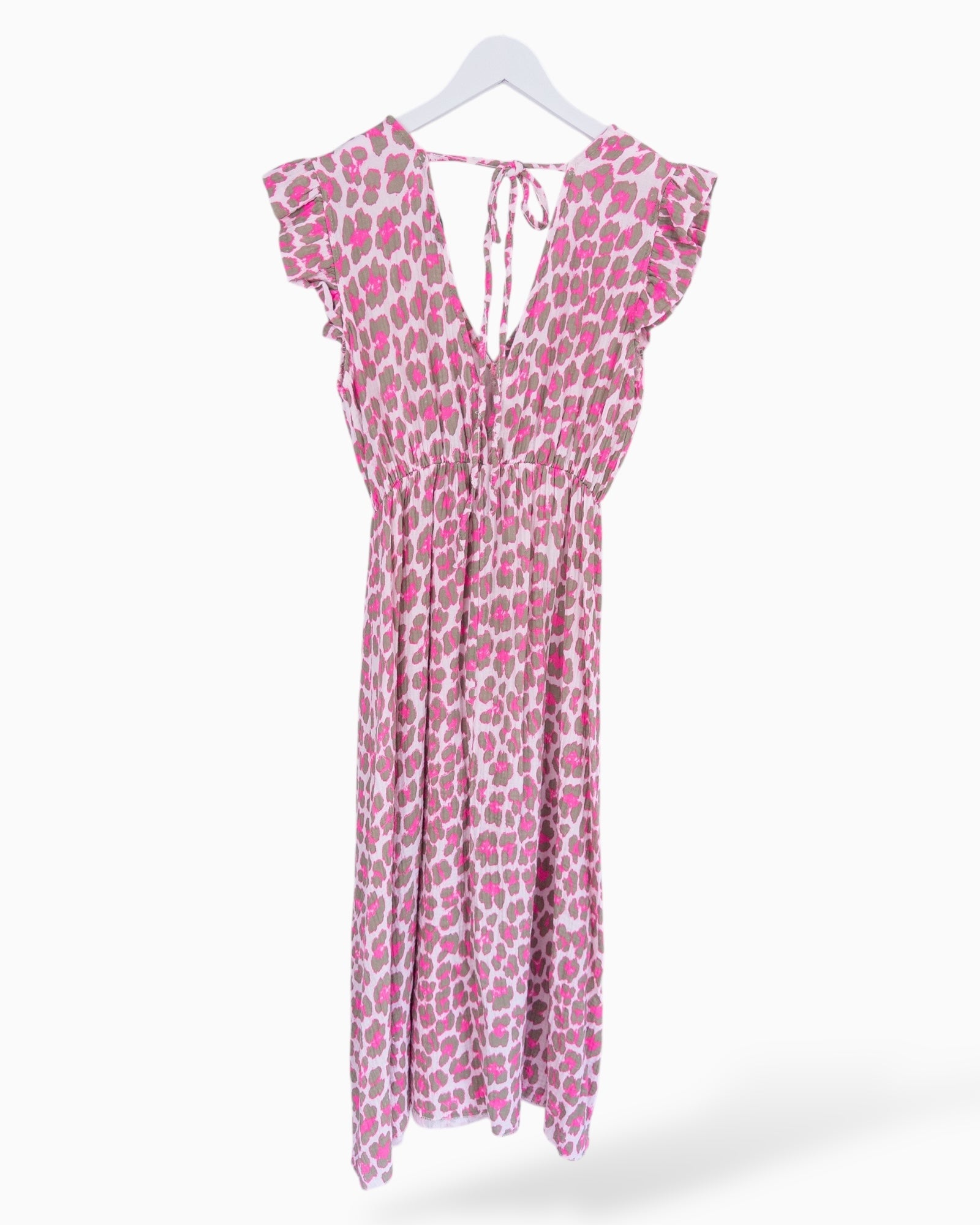 Leo Kleid aus Baumwolle weiß pink