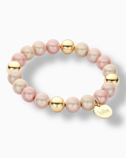 Perlenarmband Mia rosa goldfarben