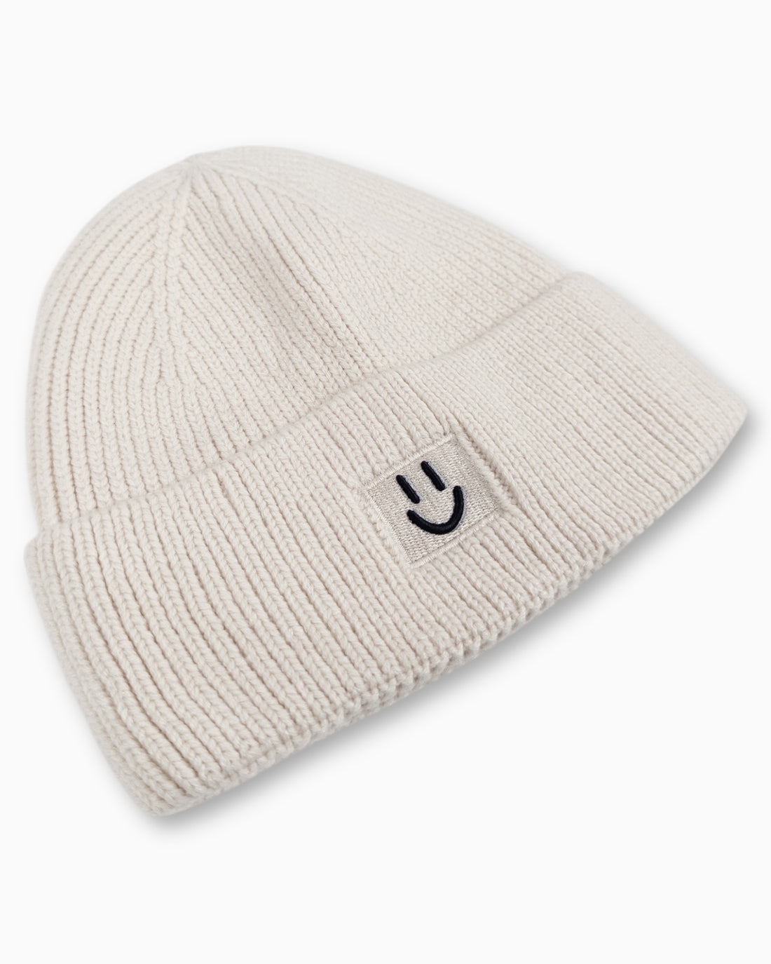 Winterwarme Mütze mit Smiley sand