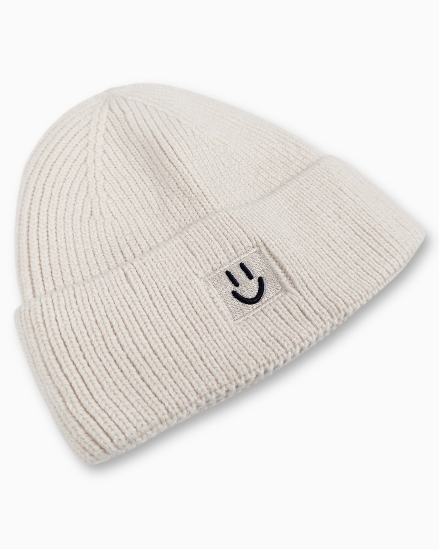 Winterwarme Mütze mit Smiley sand