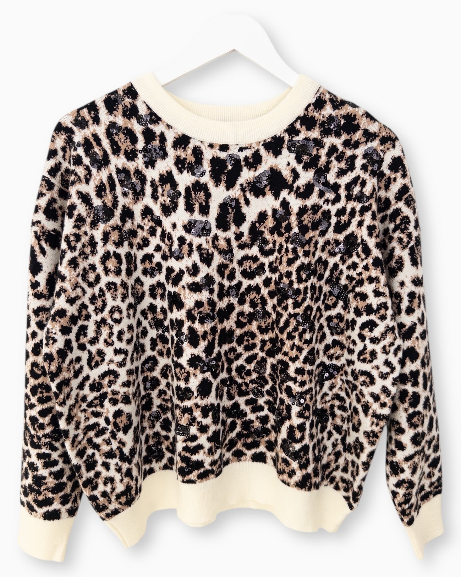 Leo Pullover creme schwarz