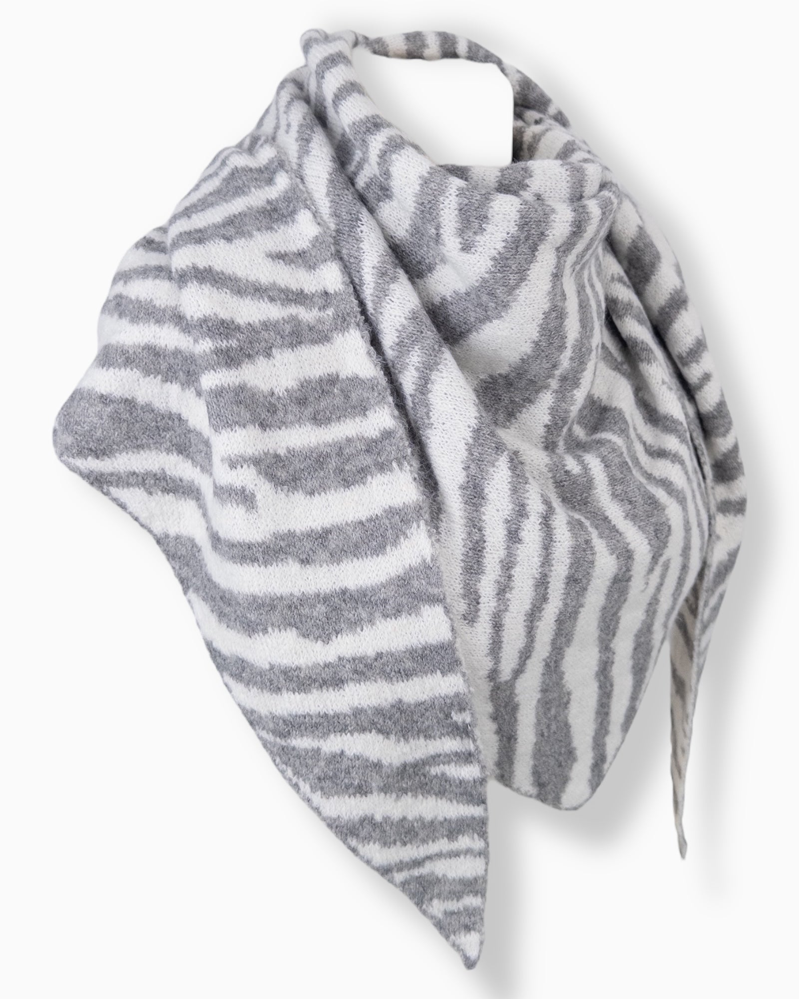 Zebra Dreieckstuch grau weiß