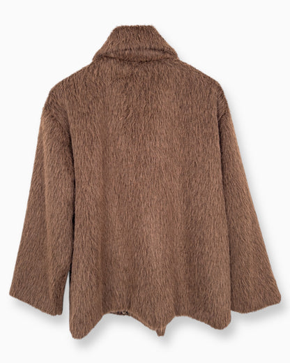 Kurze Jacke Kunstpelz braun