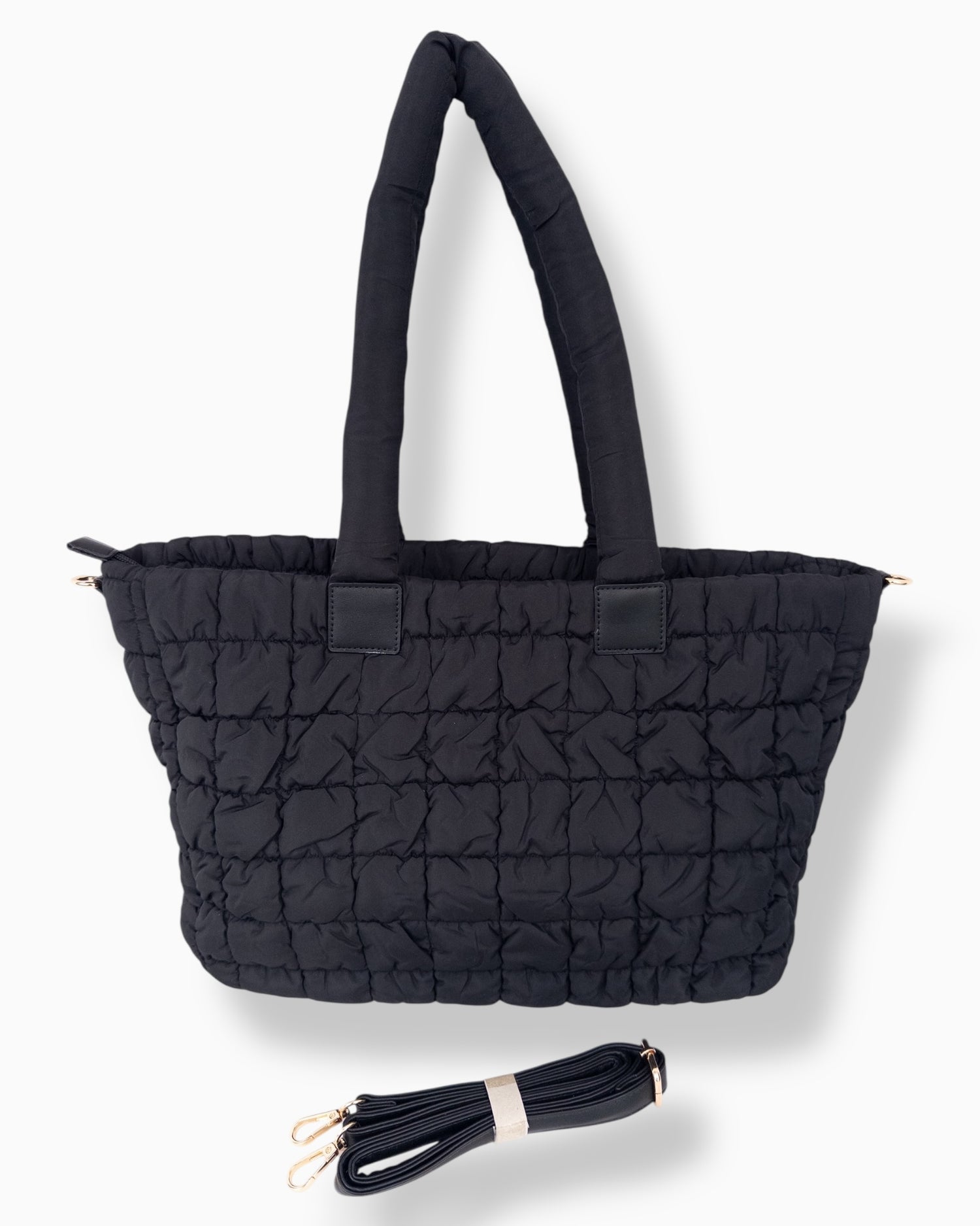 Gesteppter Shopper schwarz