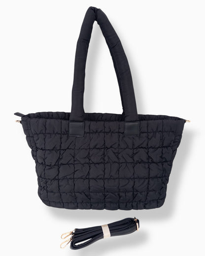 Gesteppter Shopper schwarz