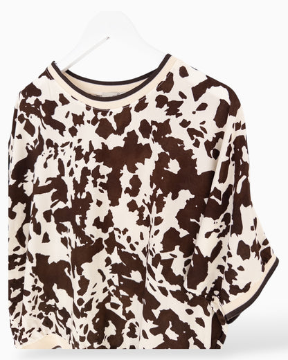 Leichtes Top creme dunkelbraun