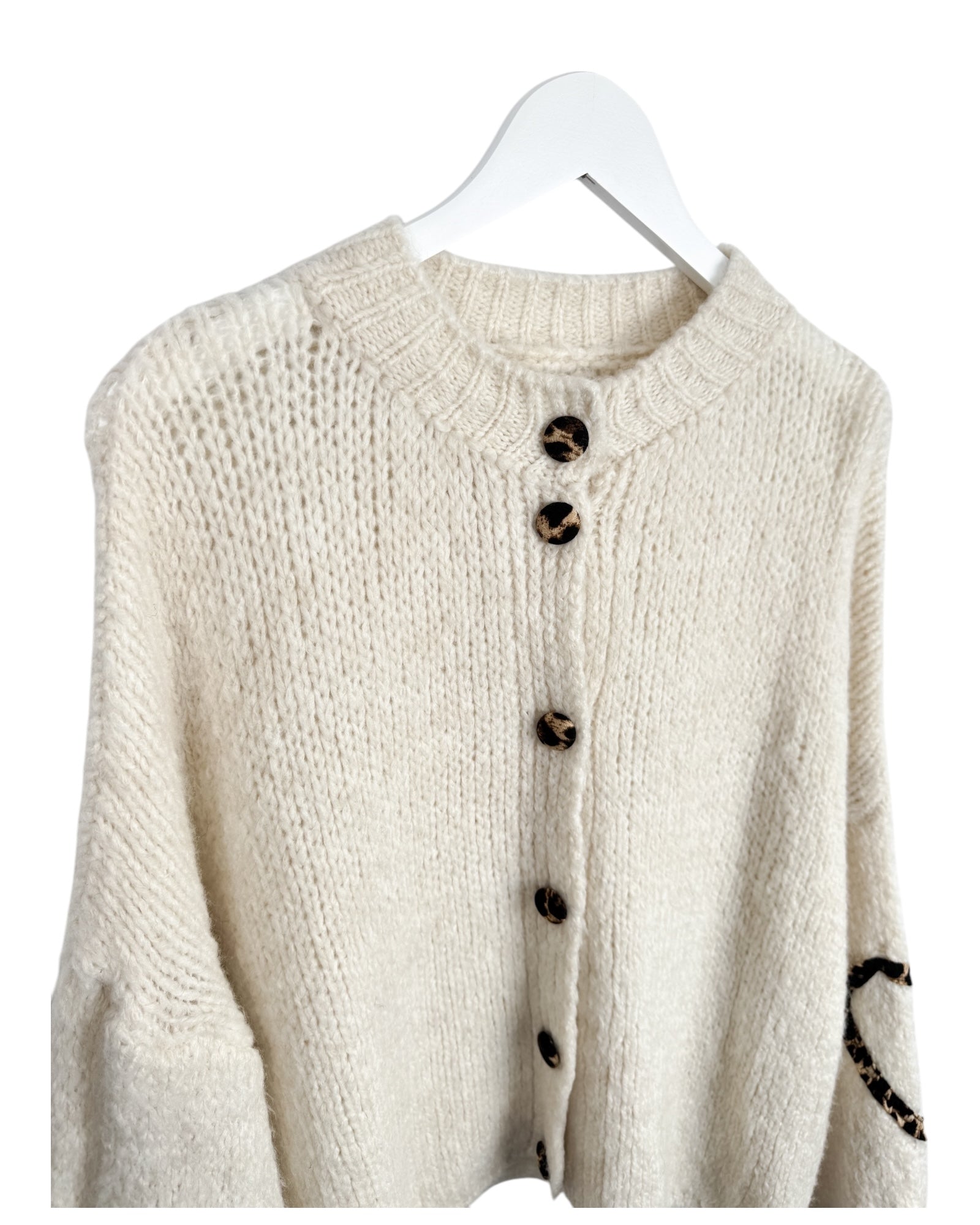 Leo Cardigan Herz creme