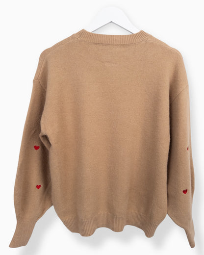 Pullover Herz braun
