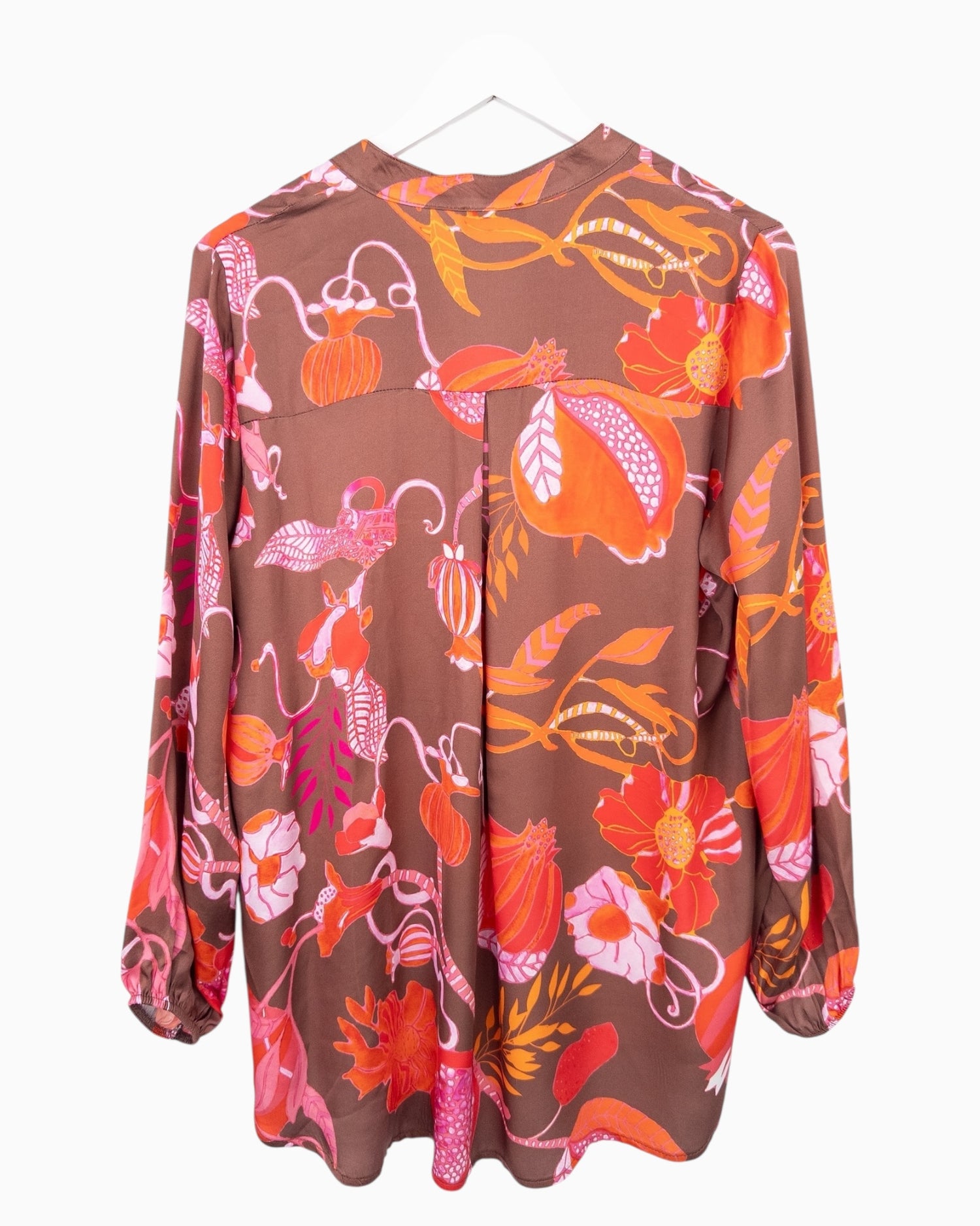 Bluse Flower braun orange