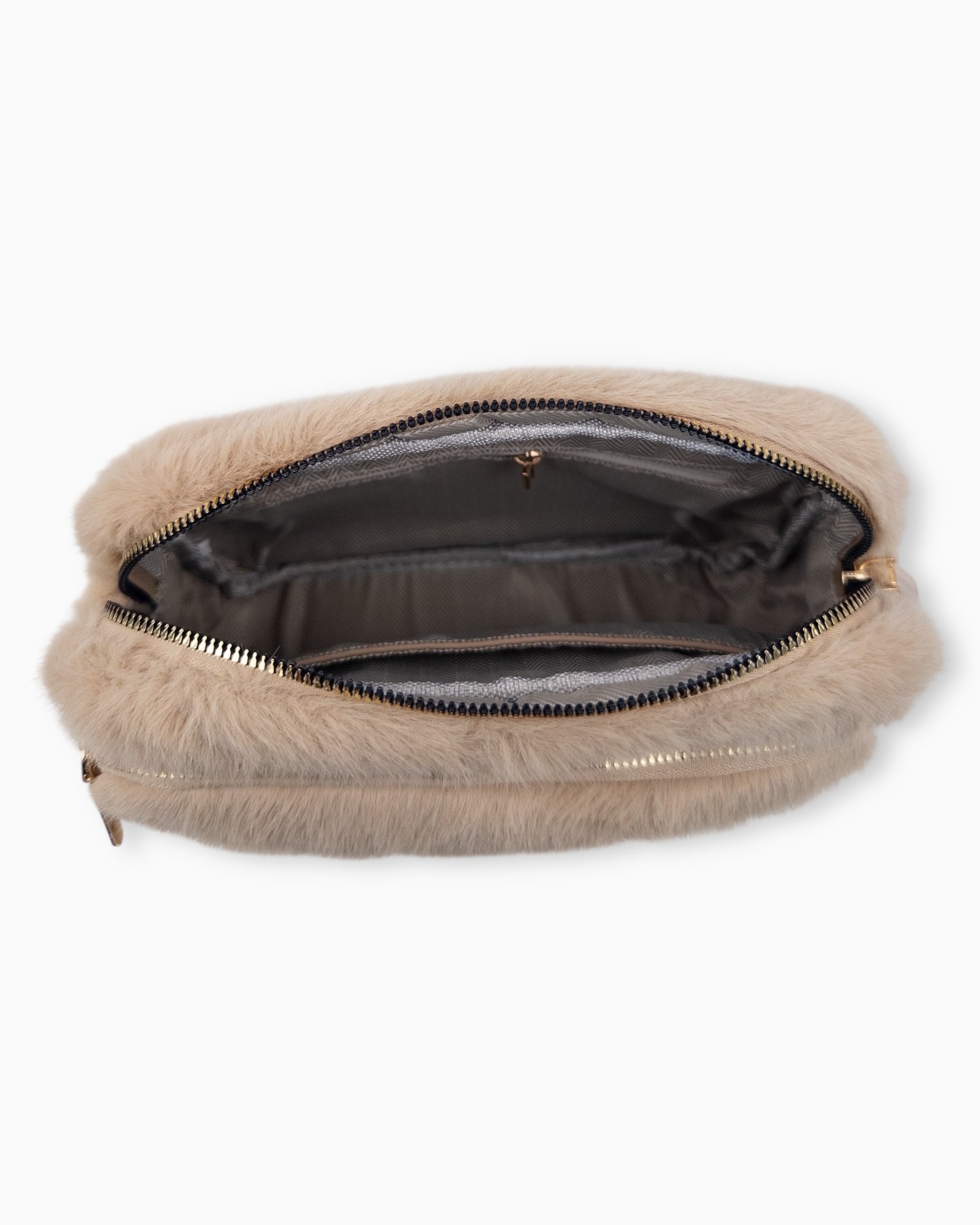 Flauschige Umhängetasche Sara beige