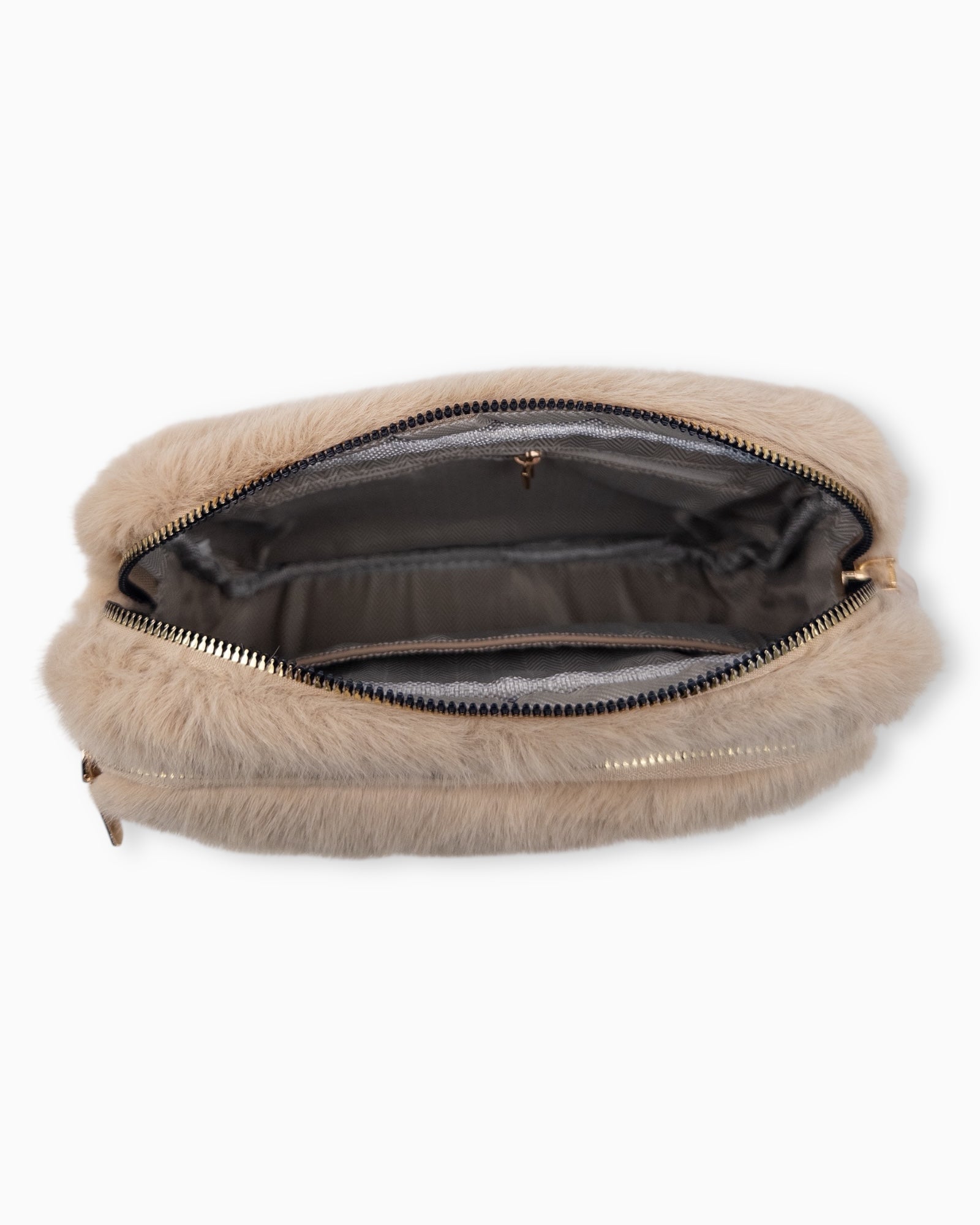 Flauschige Umhängetasche Sara beige