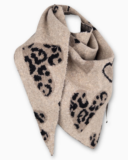 Dreieckstuch Leo Herz beige
