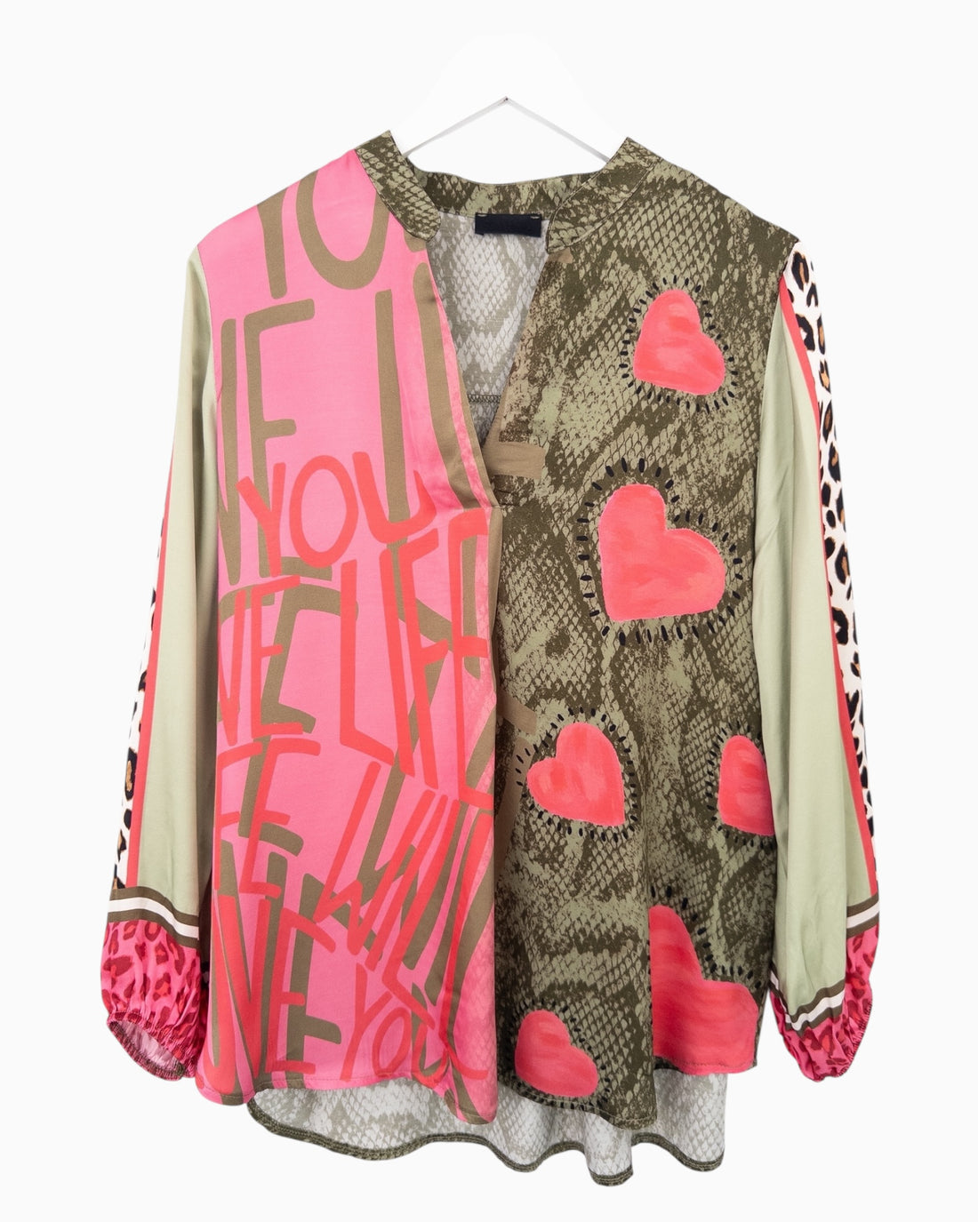 Bluse Love Wild pink oliv