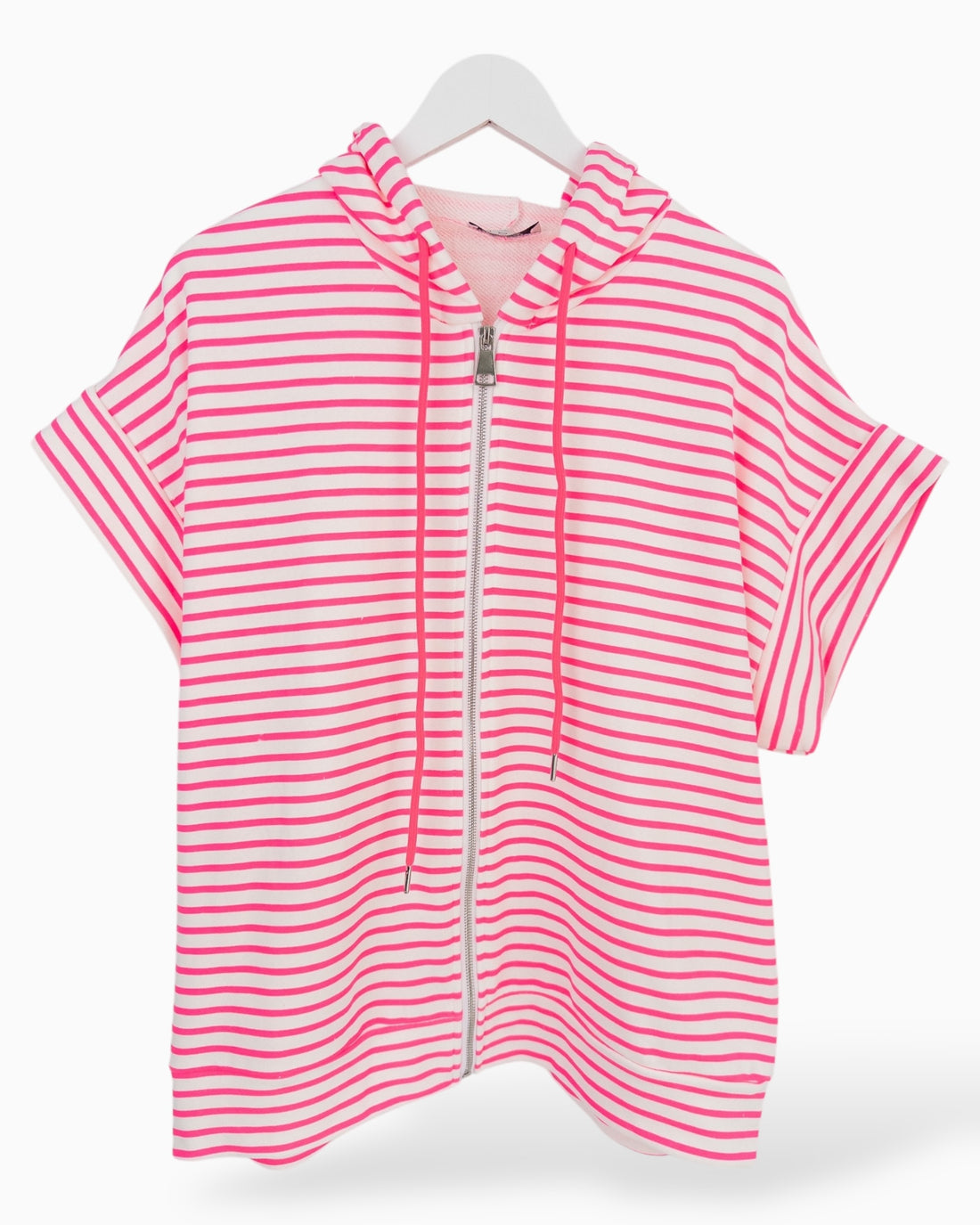 Kapuzenshirt mit Streifen rosa