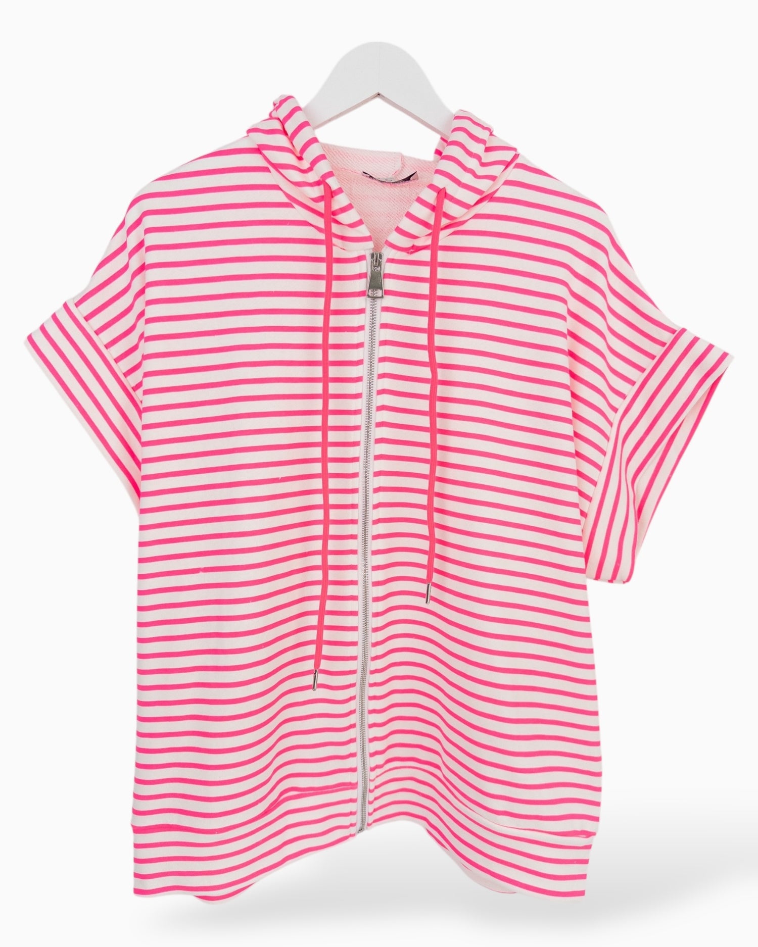 Kapuzenshirt mit Streifen rosa