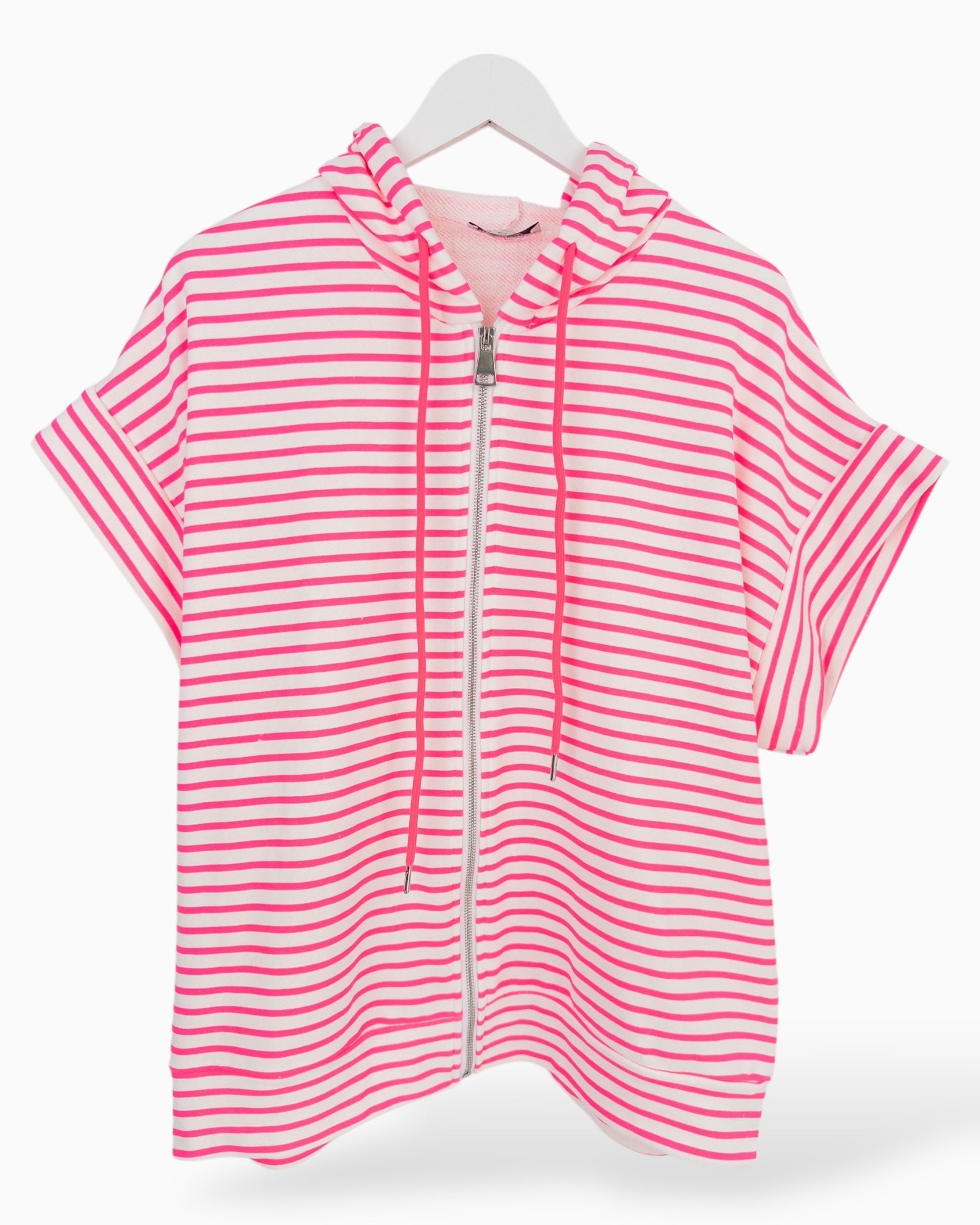 Kapuzenshirt mit Streifen rosa