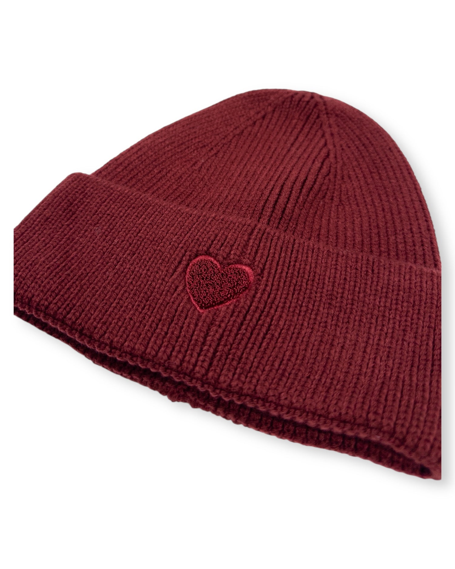 Mütze Herz weinrot