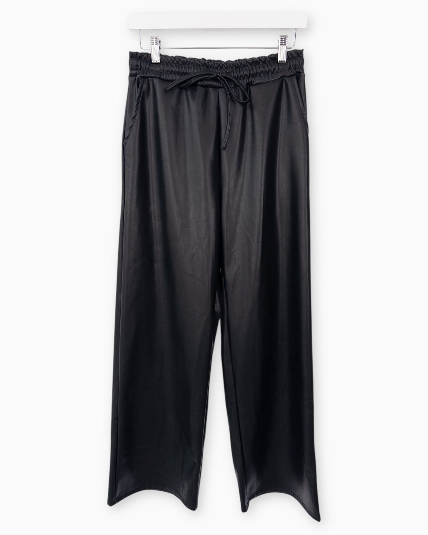 Hose in Lederoptik schwarz