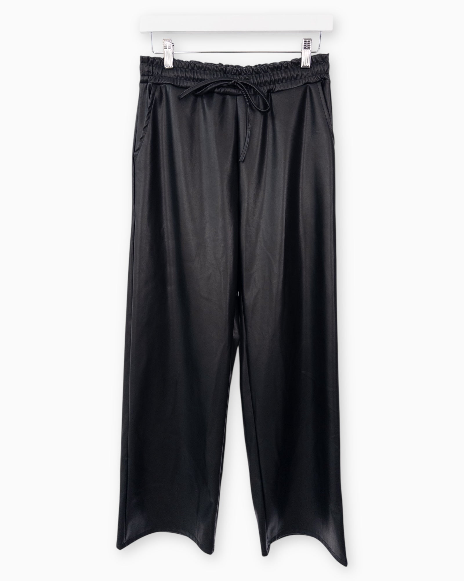 Hose in Lederoptik schwarz