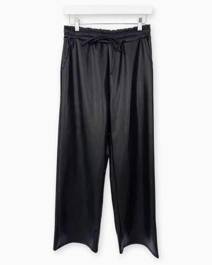 Hose in Lederoptik schwarz