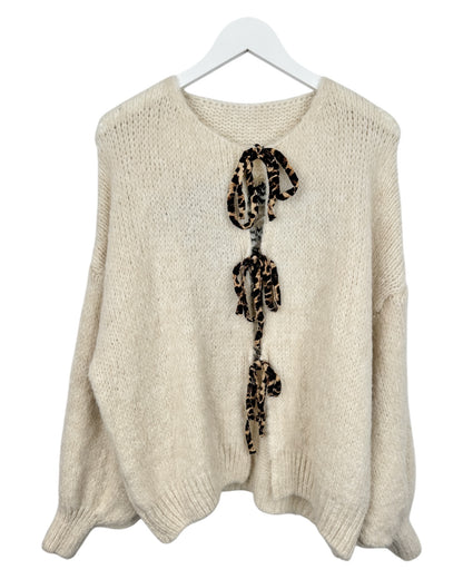 Leo Cardigan Schleife creme