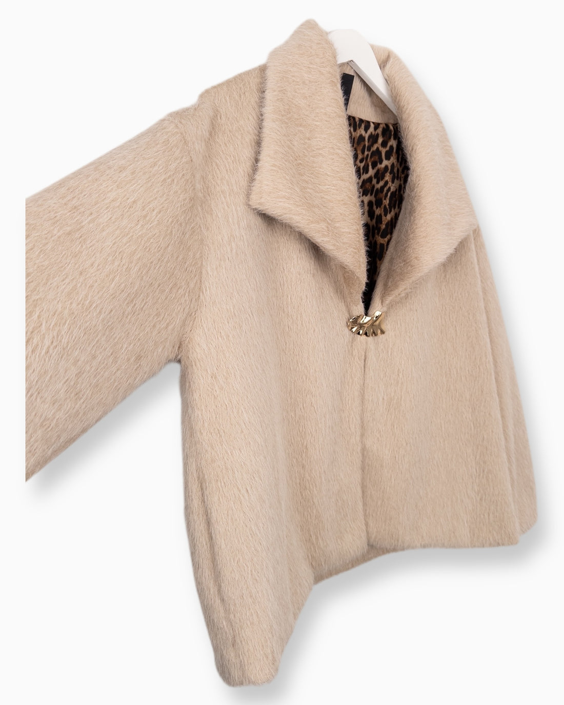Kurze Jacke Kunstpelz beige