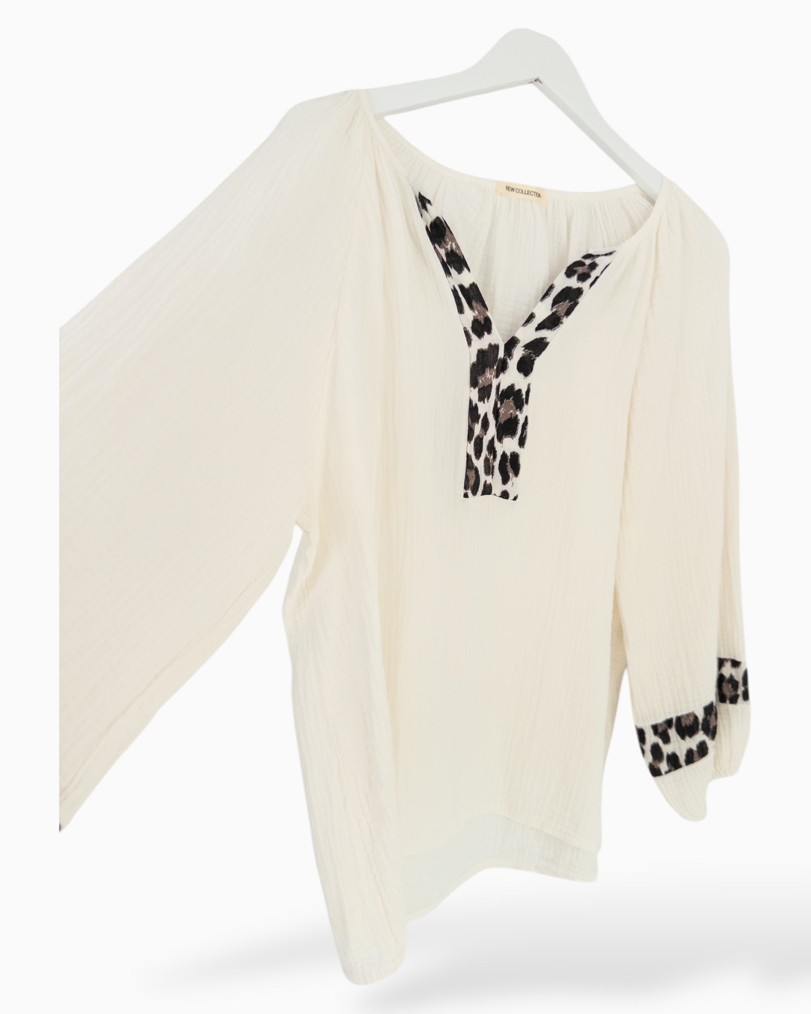 Leo Bluse Musselin creme