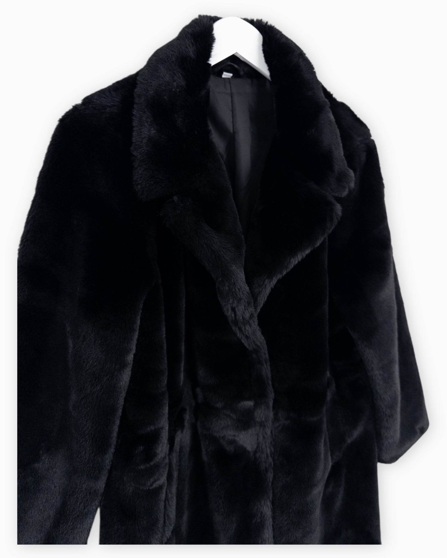 Flauschiger Mantel schwarz