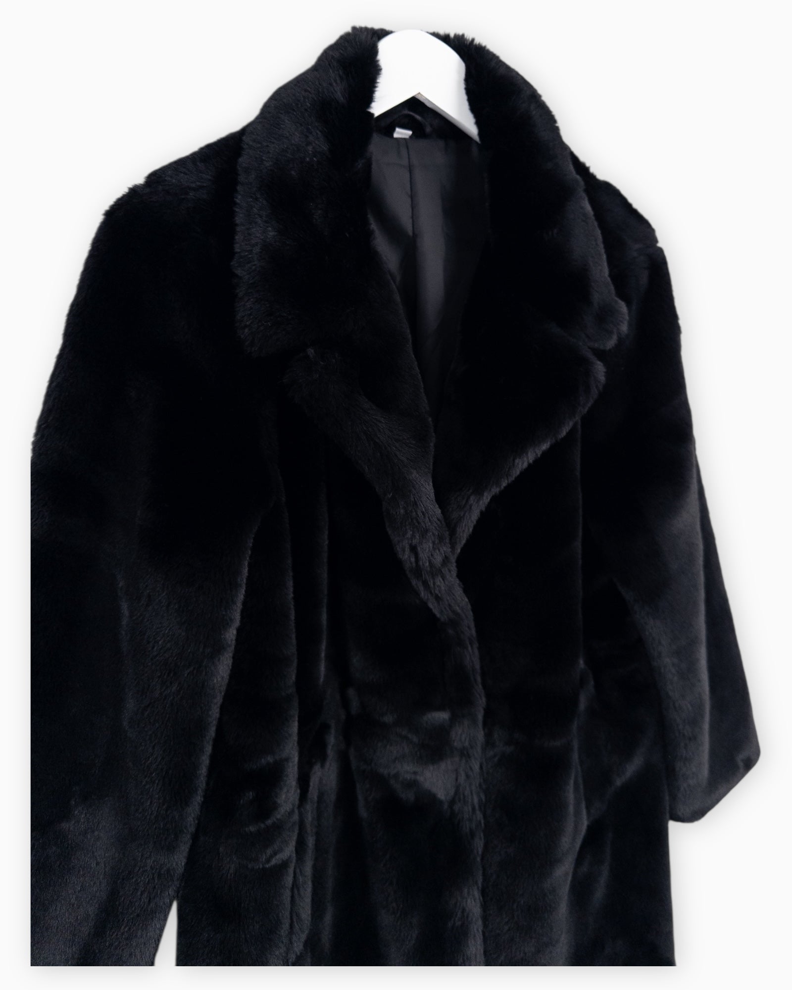 Flauschiger Mantel schwarz