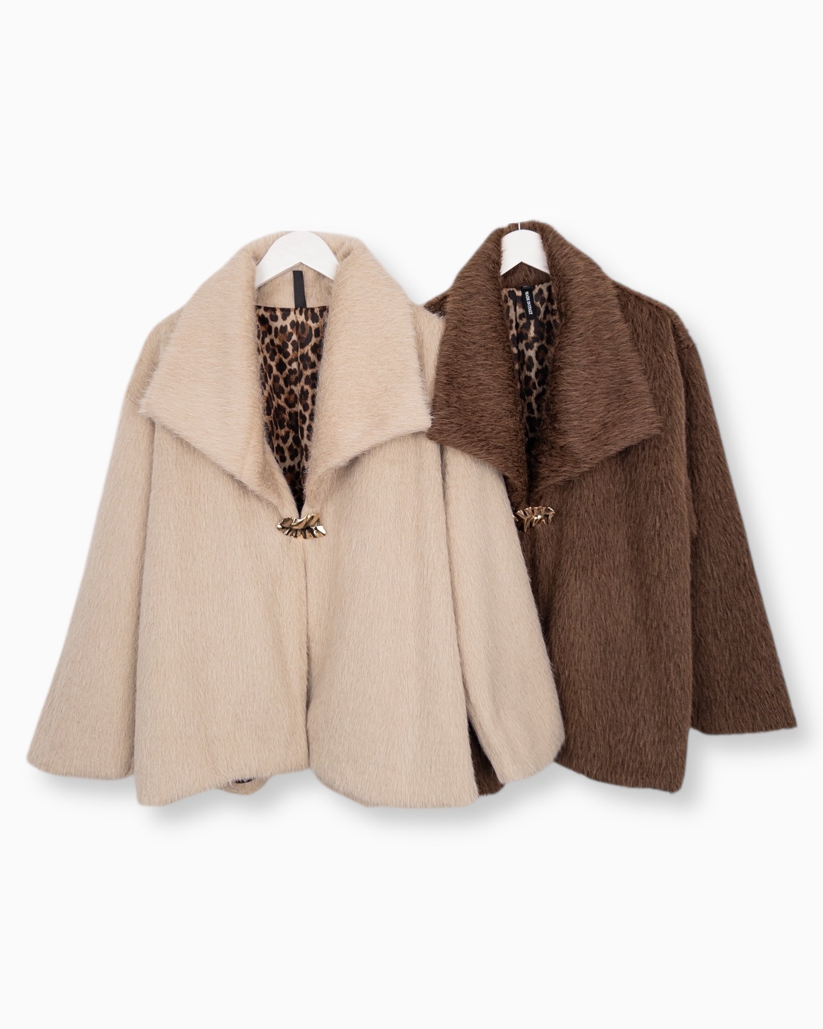 Kurze Jacke Kunstpelz braun