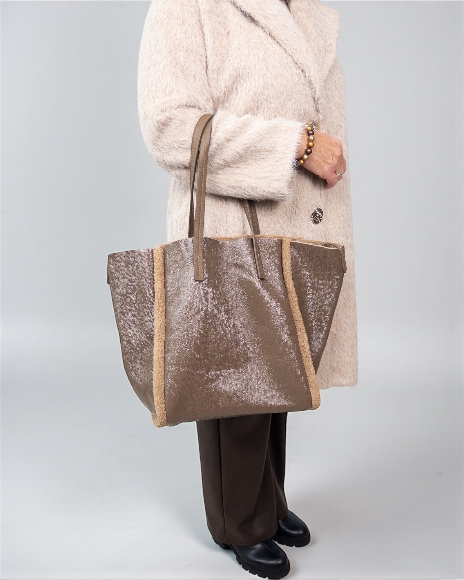 Teddy Handtasche braun beige