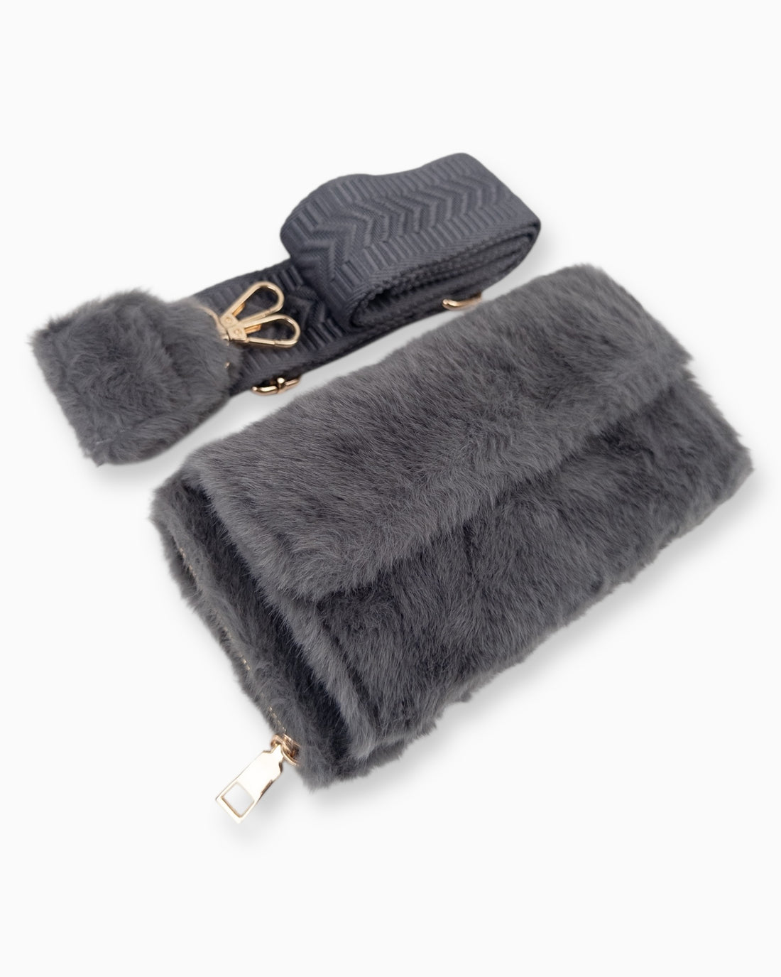 Handytasche Plüsch grau