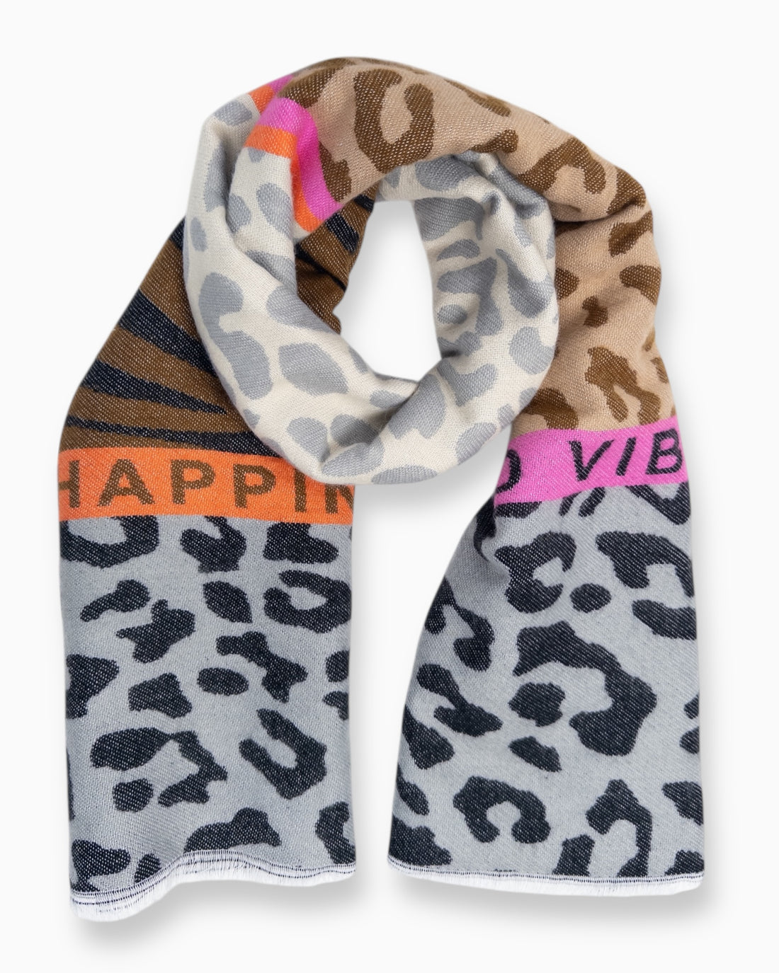 Leo Schal Wild Vibes grau braun