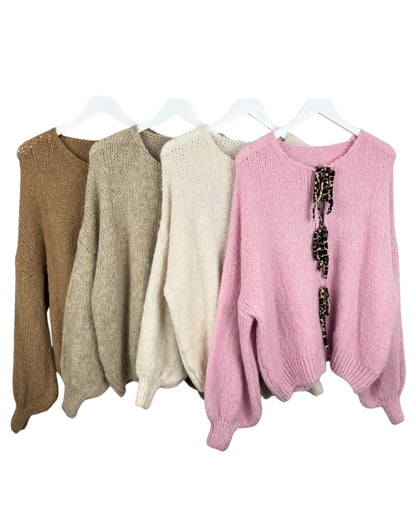 Leo Cardigan Schleife rosa