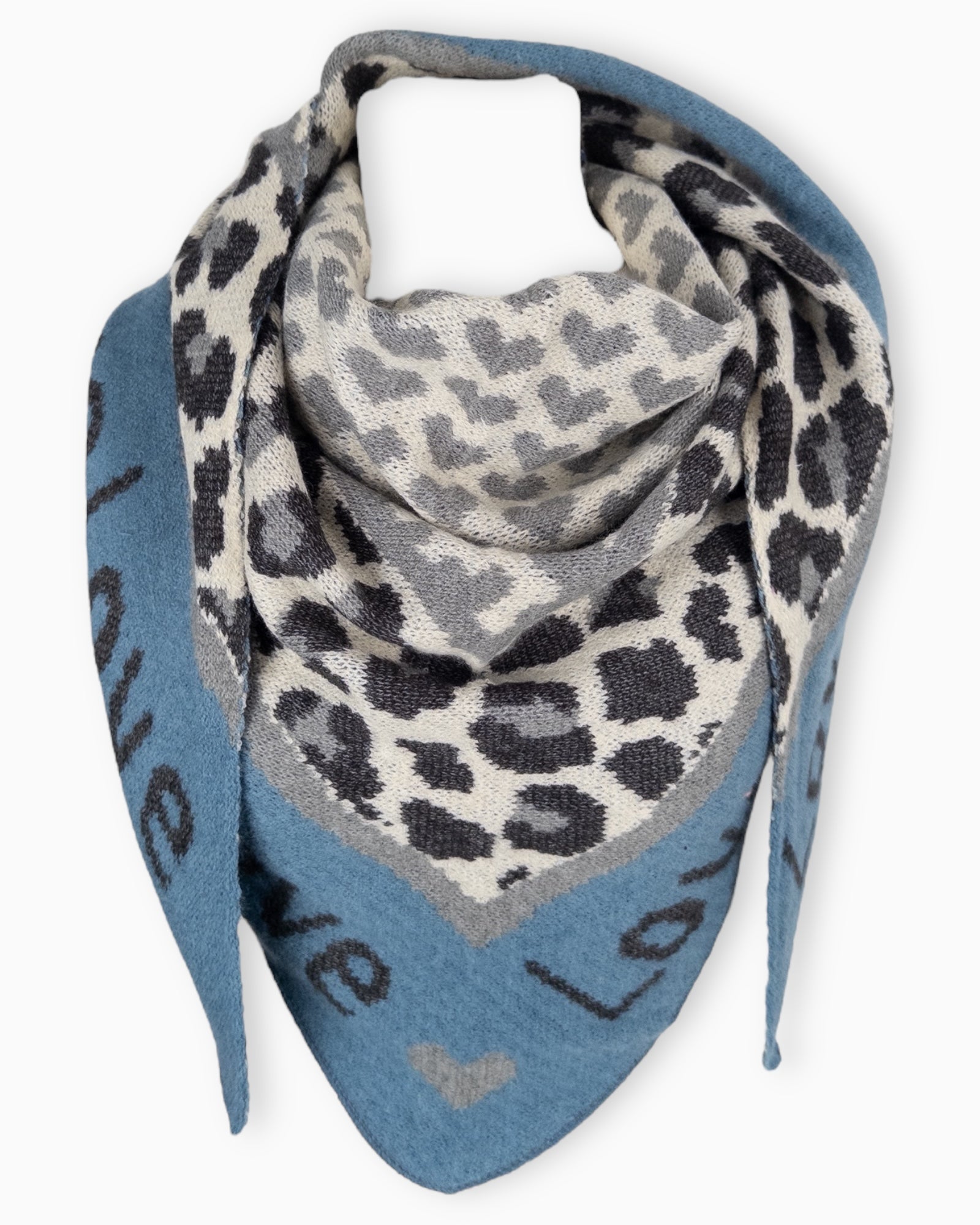 Dreieckstuch Love is Love blau grau