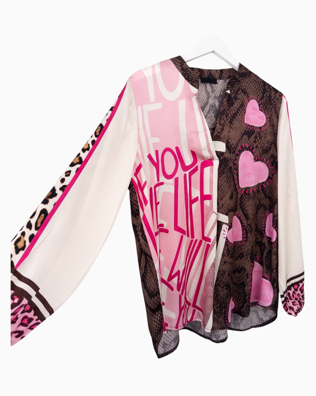 Bluse Love Wild rosa braun