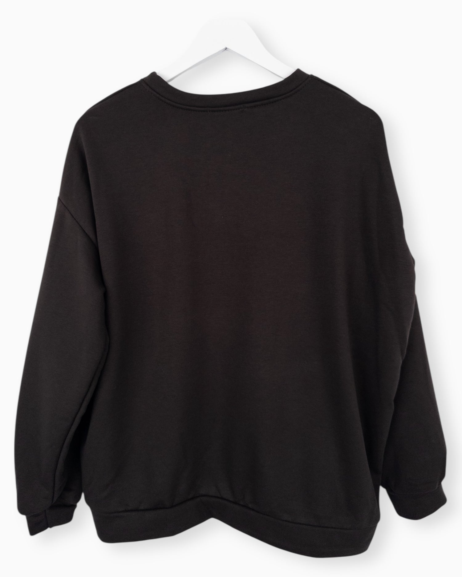 Oversize Pullover Happy to be here dunkelbraun