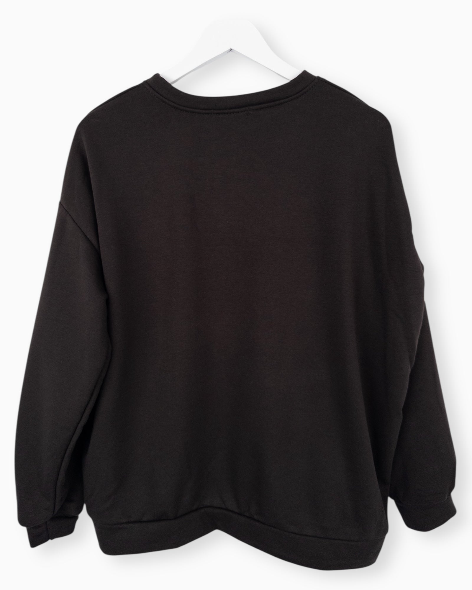 Oversize Pullover Happy to be here dunkelbraun