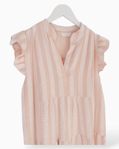 Streifen Kleid aus Baumwolle rosa
