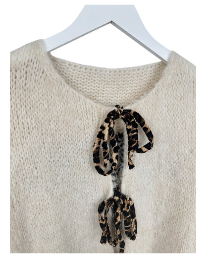 Leo Cardigan Schleife creme