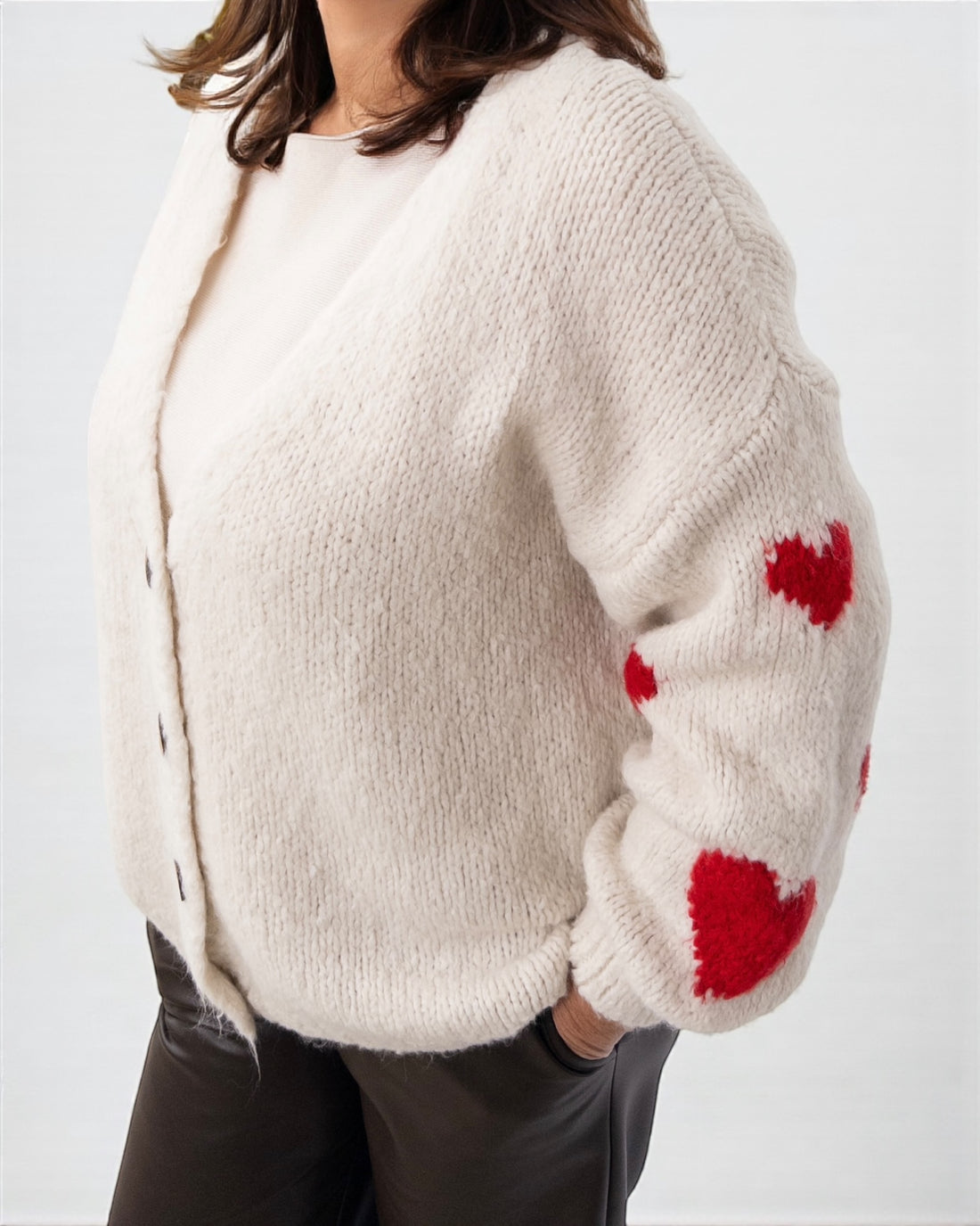 Cardigan Herzchen creme