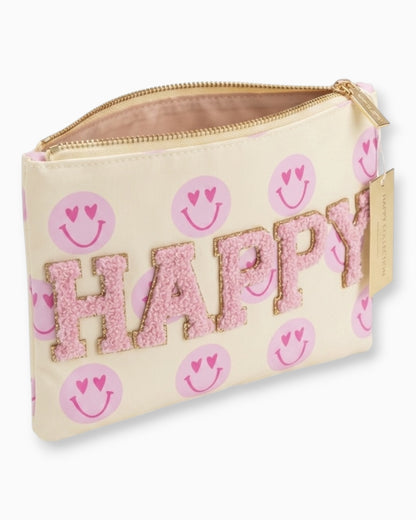 Smiley Kosmetiktasche Happy gelb rosa