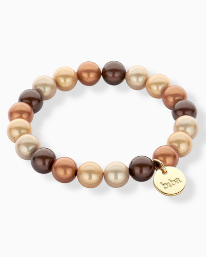Perlenarmband Lia beige braun