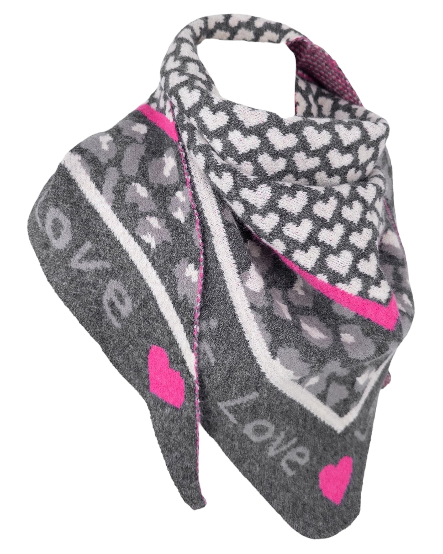 Dreieckstuch Love is Love dunkelgrau