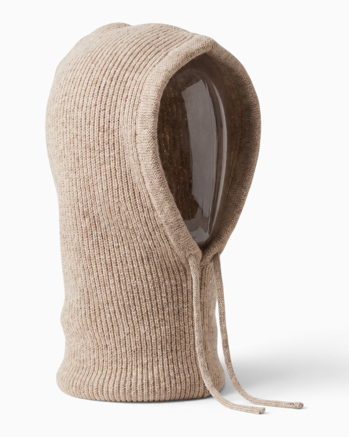 Kapuzenschal mit Bändern beige