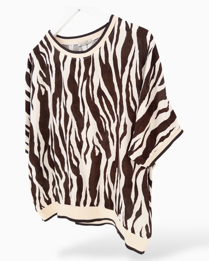 Leichtes Top Zebra creme dunkelbraun