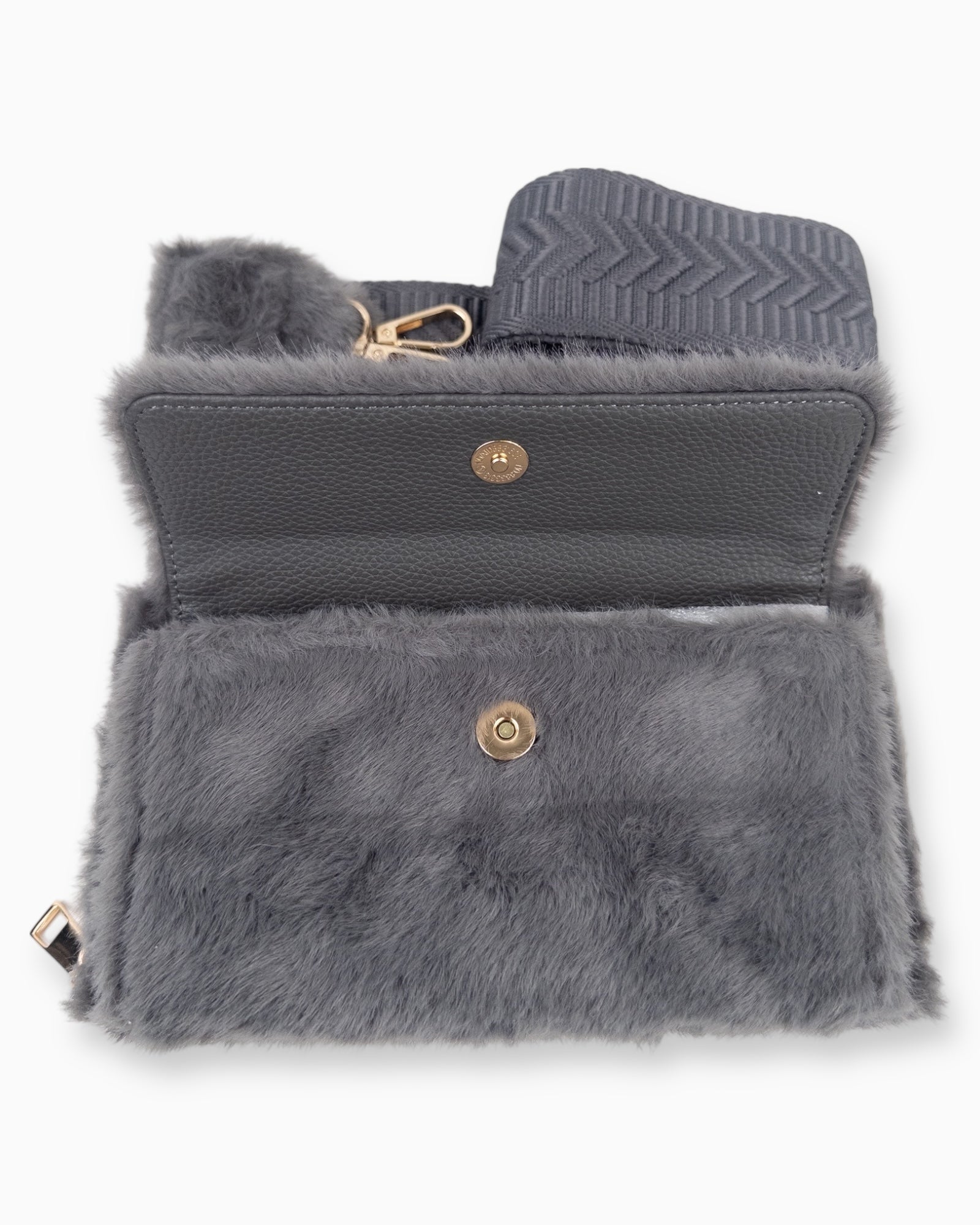 Handytasche Plüsch grau