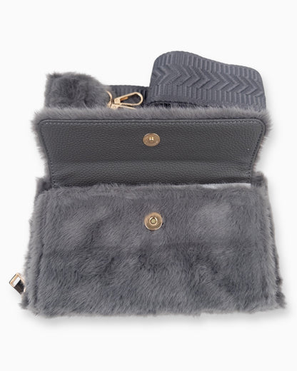 Handytasche Plüsch grau