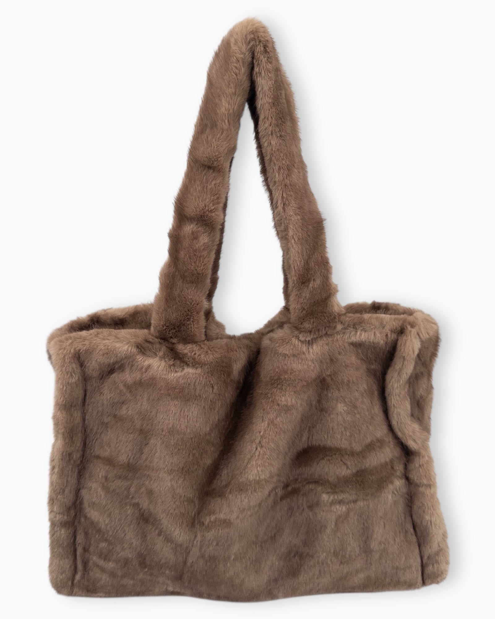 Shopper in Felloptik braun